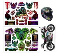 Pegatinas Moto Adhesivo de Motocicleta Pegatinas Reflectantes Monster Energy Adhesivo Casco para Motocicletas, Cascos, Motos de Cross, Monopatines