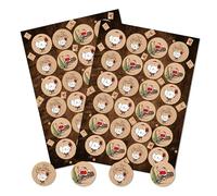 Pegatinas navidad Merry Christmas, 48 unidades: adhesivos redondos Ø 4 cm, etiquetas autoadhesivas para regalos, stickers navideños Papá Noel árbol y paquetes, pegatina decorativa scrapbooking