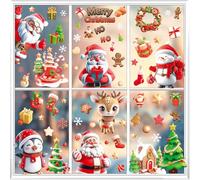 Pegatinas Navidad Ventanas Cristal-Vinilos Navidad Ventanas con Visión 3D,Adornos de Navidad Doble Cara para Ventanas,Decoracion Navidad Ventana,Autoadhesivas Vinilos Navideñas para Escaparates