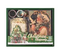 Pegatinas navideñas con cuaderno - Pegatinas festivas para ocio creativo con bloc de notas - Calcomanías festivas para álbum de periódicos, taza de doméstica