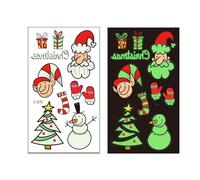 Pegatinas Navideñas Para Niños Con Tatuajes Que Brillan En La Oscuridad, Pegatinas Para La Cara, Pegatinas Con Tatuajes Luminosos De Copos De Nieve