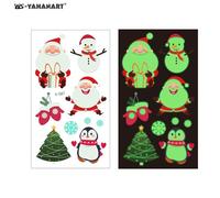 Pegatinas Navideñas Para Niños Con Tatuajes Que Brillan En La Oscuridad, Pegatinas Para La Cara, Pegatinas Con Tatuajes Luminosos De Copos De Nieve
