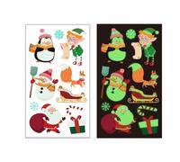 Pegatinas Navideñas Para Niños Con Tatuajes Que Brillan En La Oscuridad, Pegatinas Para La Cara, Pegatinas Con Tatuajes Luminosos De Copos De Nieve