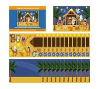 Pegatinas navideñas para niños: juego de Natividad de Jesús, pegatinas navideñas religiosas, piezas de kit de manualidades, suministros de decoración para álbumes de recortes | Divertido y creativo ju