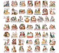 Pegatinas navideñas para ocio creativo | 56 piezas temáticas de perro decoraciones artísticas - Pegatinas para de Navidad, para teléfono libreta de scrapbooking ventana interior exterior