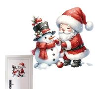 Pegatinas Navideñas Para Pared,Pegatina Para Tapa De Inodoro De Santa Y Muñeco De Nieve,Decoración Navideña Despegable Para Hogar Dormitorio Baño Y Ventana | Adhesivo Decorativo Para Pared Interior