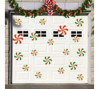 Pegatinas navideñas para puerta de garaje con letras alegres y brillantes y calcomanías de bombilla hechas de papel resistente a la intemperie para una decoración navideña fiable (3)