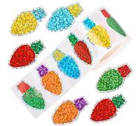 Pegatinas Navideñas Redondas, 500pcs Rollo Pegatina Navidad, Pegatina de Navidad, Merry Christmas Pegatinas, Redondas Pegatinaes Navidads, para Embalaje de Regalo, Decoraciones Navideñas (Color A)