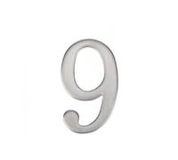 Pegatinas Números Casa Autoadhesivas 2 Pulgadas Número Puerta Aleación Aluminio 5 cm Plata Cartel Dirección para Buzón, Hotel, Decoración Pared para Jardín, Habitación, Oficina, Calle(9)