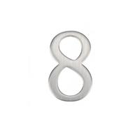 Pegatinas Números Casa Autoadhesivas 2 Pulgadas Número Puerta Aleación Aluminio 5 cm Plata Cartel Dirección para Buzón, Hotel, Decoración Pared para Jardín, Habitación, Oficina, Calle(8)