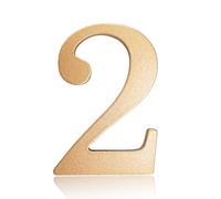 Pegatinas números casa autoadhesivas 2 pulgadas, número puerta metal moderno en acero inoxidable 5 cm, negro/oro/plata, letrero dirección para buzón, decoración pared, oficina, café, jardín(Gold 2)