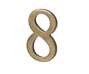 Pegatinas Números Casa Autoadhesivas 2 Pulgadas Oro/Bronce Aleación Aluminio Número Puerta 3D Señal Dirección para Buzón Exterior, Decoración Pared Apartamento, Jardín, Calle, Patio(Bronze 8)