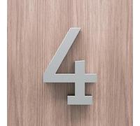 Pegatinas números casa autoadhesivos 2/3/4 pulgadas, número puerta moderno acrílico, cartel dirección buzón en oro/plata/negro, para decoración paredes, hotel, apartamento, habitación, café(Silver 4,3