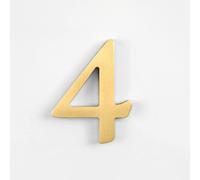 Pegatinas Números Casa Autoadhesivos 2 Pulgadas, Número Puerta Metal Moderno En Latón, Signo Dirección Dorado Para Buzón, Letras Decorativas Para Exterior, Para Hotel, Oficina, Apartamento(4)