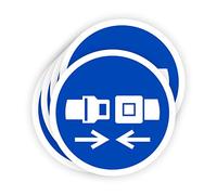 Pegatinas Obligación Usar Cinturón 5 ud de 14cm Adhesivo Señalización Laboral Industrial Epis (14 cm, USAR CINTURÓN)