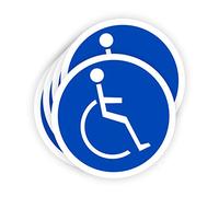 Pegatinas Obligación Uso Minusválido 5 ud de 14 cm Adhesivo Señalización Laboral Industrial Epis (14 cm, USO MINUSVÁLIDOS)