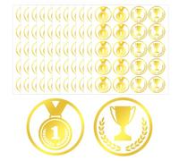 Pegatinas Olímpicas y Medallas Doradas 3 cm, Trofeos Recompensas, Pequeñas Pegatinas Impermeables Juegos Olímpicos para Niños Botella de Agua