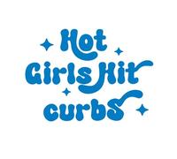 Pegatinas para adultos azules «Hot Girl Hit Curbs» vinilo impermeable