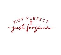 Pegatinas para adultos rojas con el mensaje «Not Perfect Just Forgiven» de vinilo impermeable