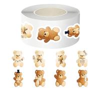 Pegatinas para álbumes de recortes, 500 unidades, autoadhesivas, diseño de oso de dibujos animados, fuertes, duraderas, para álbumes de recortes, manualidades, sellos de recompensa para sobres, cocina