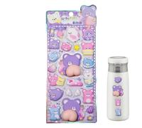 Pegatinas para álbumes de recortes, pegatinas de diseño de dibujos animados 3D táctiles para la creatividad del diario, decoración gráfica, taza de agua, pared de portátil, guitarra, maleta