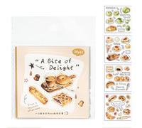 Pegatinas para alimentos, diseño fácil de despegar y aplicar, 8 x 8 x 0,3 cm, pegatinas para libros de imágenes, pegatinas de papelería, llamativas, para cuadernos, manualidades, niños, aulas, adultos