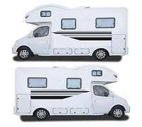 Pegatinas para Auto Caravana, Camper, Furgoneta o Coche. Vinilo decorativo para exterior del vehículo Franjas Laterales (Franjas Negras, Mediano)