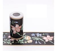 Pegatinas para borde de papel tapiz, Bordes de papel tapiz for paredes, cenefa decorativa for techo de casa, baño, sala de estar, cocina(Morning Glory on Black)