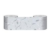 Pegatinas para borde de papel tapiz, Bordes de papel tapiz for paredes, cenefa decorativa for techo de casa, baño, sala de estar, cocina(Printed Silver,12cm X 500cm)