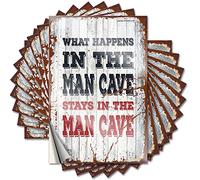 Pegatinas para botellas de libros | What Happens in The Man Cave Stays in The Man Cave Autumn para artículos de decoración (8 x 12 cm)