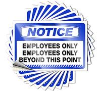 Pegatinas para caja de herramientas, aviso de empleados solo empleados más allá de este punto, 10 unidades, caja de calcomanías vintage para decoración de bar (6 x 9 cm)