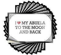 Pegatinas para caja de herramientas, con texto en inglés "I Love My Abuela to The Moon and Back", calcomanías divertidas para autos, letreros de cocina (8 x 12 cm)
