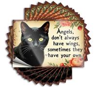 Pegatinas para caja de herramientas, diseño de ángeles con texto en inglés "Angels Don't Always Have Wings Sometimes They Your Own Stickers", 10 unidades, 12 x 18 cm