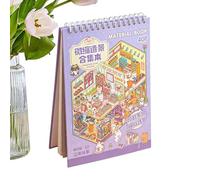 Pegatinas para casa - Juguetes en miniatura estéticas para calcomanía - Libro de pegatinas de escena, para diarios de ocio creativos y artesanías, aula y acampada y viajes