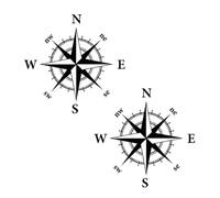 Pegatinas para Coche brújula, 2 Piezas 16 * 16cm Todoterreno brújula Pegatina de Coche,Calcomanía de Brújula de Calcomanías Gráficas de Brújula,Pegatina de Vinilo calcomanía Coche camión Auto portátil