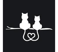 Pegatinas para coche, diseño de dibujos animados, gato, dos gatos pequeños, amor, gato, puerta, coche, calcomanías para arañazos