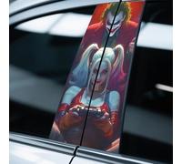 Pegatinas para coche, pegatinas de pilares B, protector de columna de coche, 1 juego de pegatinas de payaso (E)