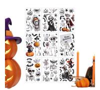 Pegatinas para cristales de Halloween - Adhesivo aterrador 3D, pegatinas con huellas de mano y pie ensangrentadas y calaveras - Para fiesta de Halloween, casa, puerta, ventana, coche, oficina, pared