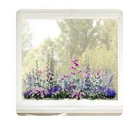 Pegatinas para Cristales, Vinilo Adhesivo para Ventanas Efecto Vidriera, Lámina Estática Anticolisión para Pájaros, Flores Decorativas Removibles sin Residuos