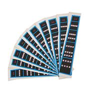 Pegatinas para diapasón de violín, guía de notas amigable para principiantes para práctica de aprendizaje, color negro y azul, protege la superficie del violín, paquete de 10 (BC05 4/4 blue edge)
