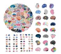 Pegatinas para el cerebro,Calcomanías para el cerebro,110 pegatinas impermeables de dibujos animados - Pegatinas estéticas para maleta, botella de agua, frigorífico, decoración de ordenador.