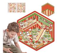 Pegatinas para el hogar, escena de pegatinas | Pegatinas apilables para el hogar de Navidad de dibujos animados, pegatinas apilables para crear tus propias escenas de habitación para paredes, oficinas