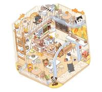 Pegatinas para el hogar, pegatinas de paisaje, pegatinas de escenario en miniatura, pegatinas creativas de animales de dibujos animados, crea tu propia pegatina de dormitorio para aliviar el