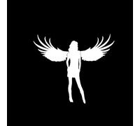 Pegatinas para El Parachoques Autoadhesivos 10.5 * 12.2Cm Lovely Girl Angel Tiene Alas Grandes Angel Decal Black/Silver Silhoutte Car Sticker Vinyl Covering The Body-Plata