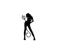 Pegatinas para El Parachoques Autoadhesivos 12.7 * 6.3Cm Naughty Sexy Demon Lady Vinyl Decal Fashion Design Car Sticker Black/Silver Zero Defect-Negro