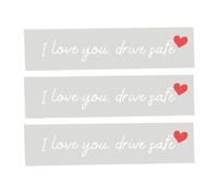 Pegatinas para espejo retrovisor de coche, 3 unidades, con texto "I Love You", para conducción segura, decoración de espejo retrovisor de coche, impermeable, para ordenador portátil, camión, interior