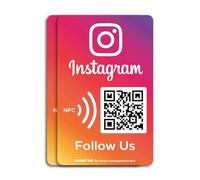 Pegatinas para Ganar Seguidores en Instagram - Pack 2 Pegatinas QR & NFC - Pegatina Síguenos en Instagram - iPhone & Android - Pegatina para Ganar Likes y Followers - Configura en Casa | MESSAGENES