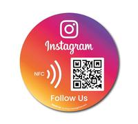 Pegatinas para Ganar Seguidores en Instagram - Pack 2 Pegatinas QR & NFC - Pegatina Síguenos en Instagram - iPhone & Android - Pegatina para Ganar Likes y Followers - Configura en Casa | MESSAGENES