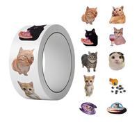 Pegatinas para gatos - PVC 500 Piece Roll 6 cm Compact | Cute Cat Decals Stickers, Classroom Scrapbook Decoration Labels | Fun Animal Theme Sticker For Students Kids Office Journal Laptop Water Bottle