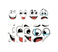 Pegatinas para inodoro, 4 hojas de calcomanías autoadhesivas extraíbles, calcomanías adhesivas con expresiones de dibujos animados, para cocina, nevera, entrada, exterior, interior, patio, jardín